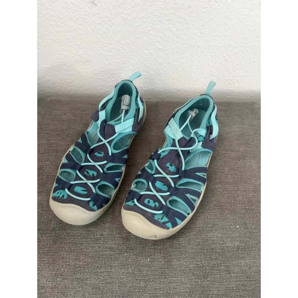 Keen Moxie H2 Sandals Big Kid Sz 1 Teal Blue Green Closed Toe Shoe Water Hiking